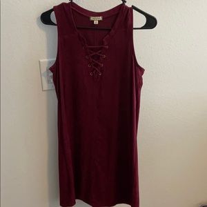 Maroon velvet dress